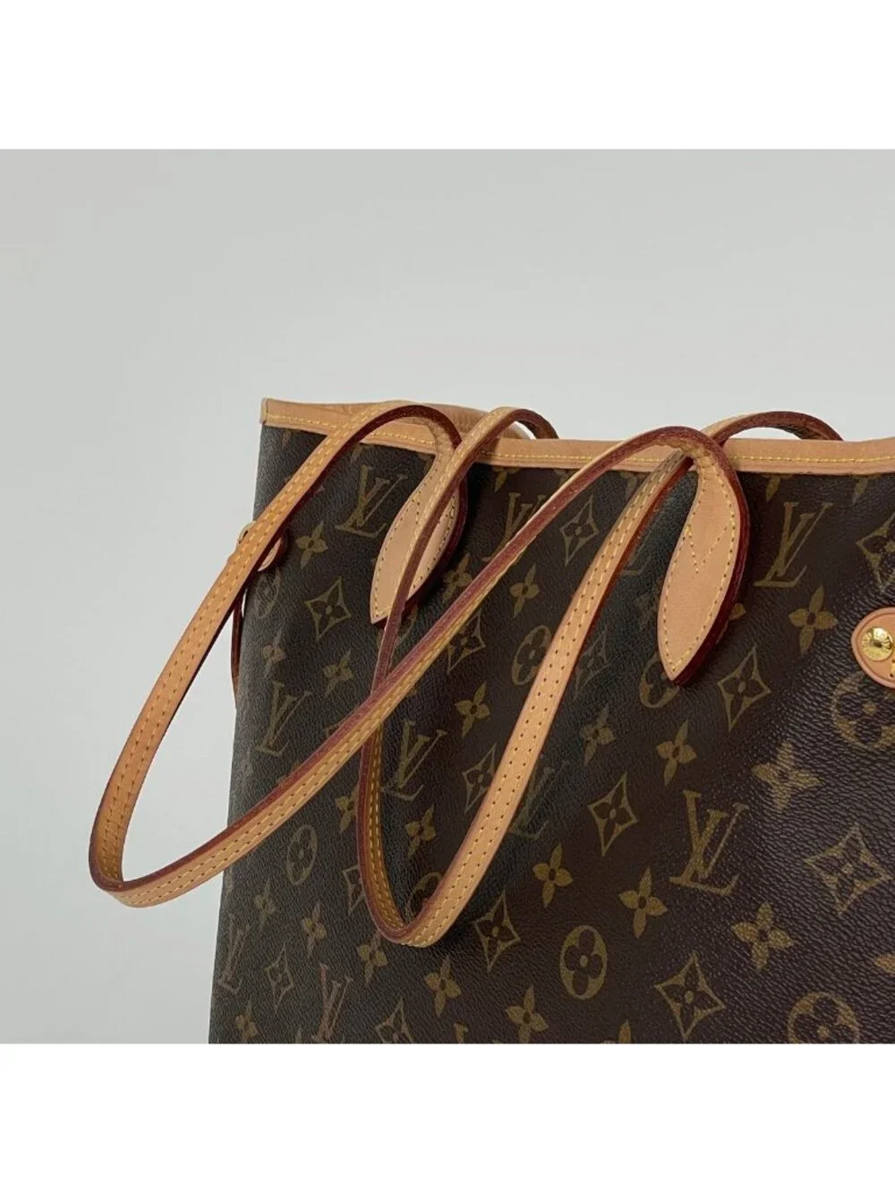Louis Vuitton Neverfull MM Tote Monogram Brown Cerise